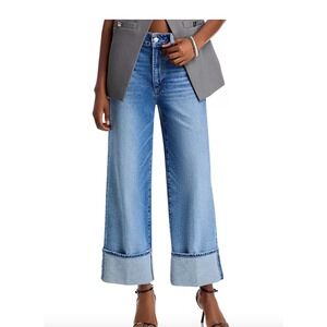 New PAIGE Sasha Ankle High Rise Wide Leg Jeans Vintage Wash Walk of Fame 29
